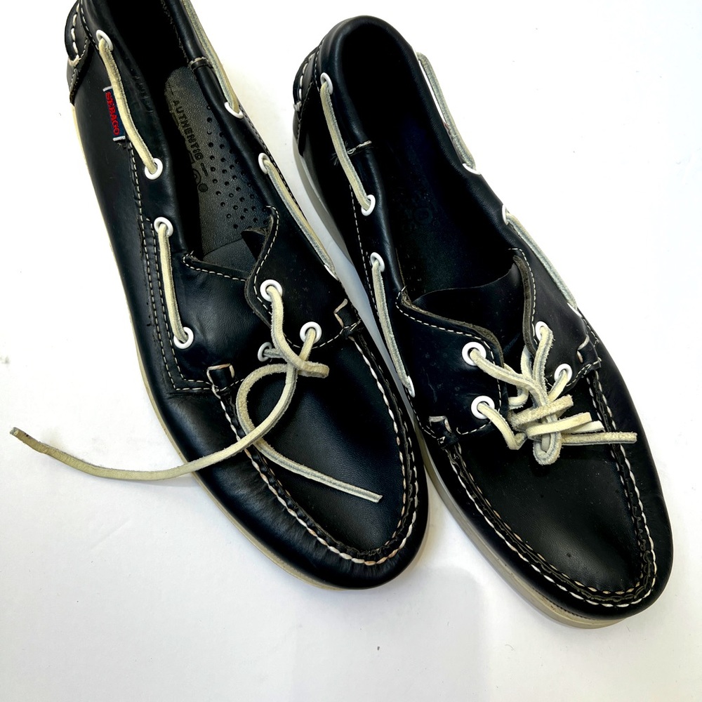 Sebago, Blue Portland Boat Shoes. Worn once at photoshoot.